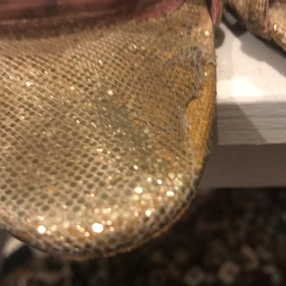 Jean Michel Cabazat gold sparkly heels 38.5 - Picture 8 of 8